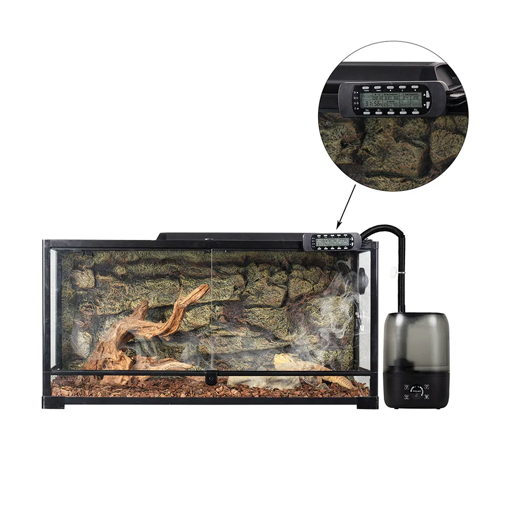 4L Reptile Fogger Mister for Reptile Terrariums， Humidifier Digital Tank Timing Terrarium Humidifier Smart Touch Screen Mister TF03