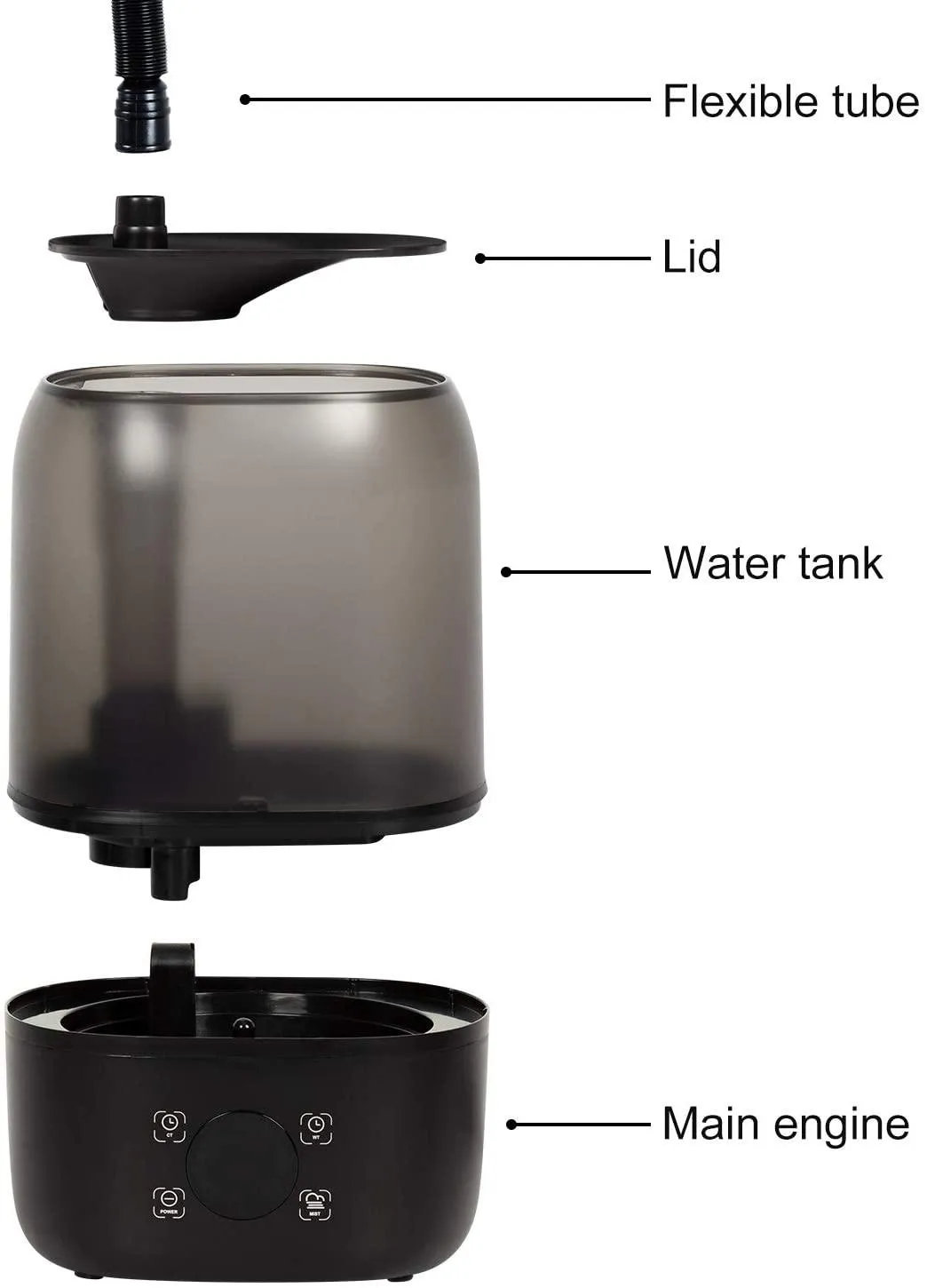 4L Reptile Fogger Mister for Reptile Terrariums， Humidifier Digital Tank Timing Terrarium Humidifier Smart Touch Screen Mister TF03