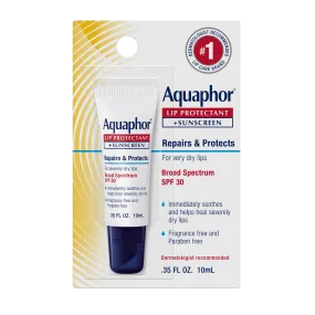 Aquaphor Lip Repair Lip Balm with Sunscreen, Lip Balm SPF 30, 0.35 Oz Tube