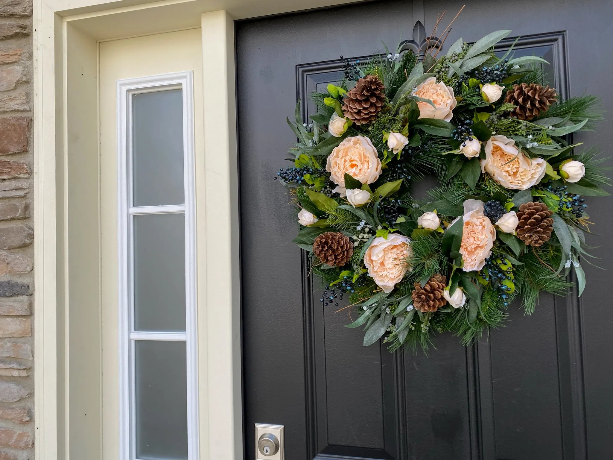 Blue Christmas Winter Wreath
