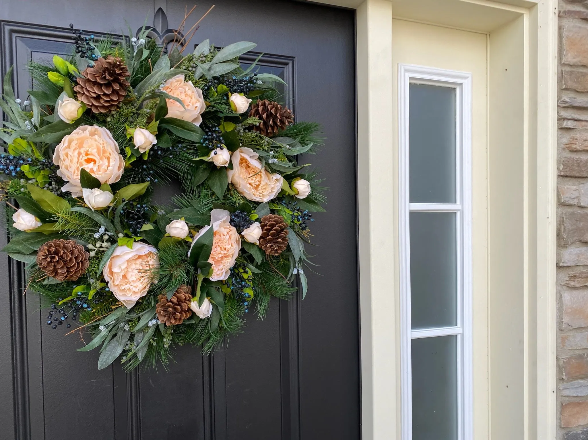 Blue Christmas Winter Wreath