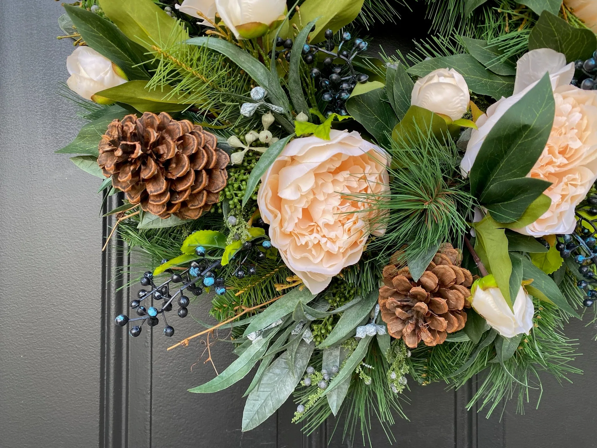 Blue Christmas Winter Wreath