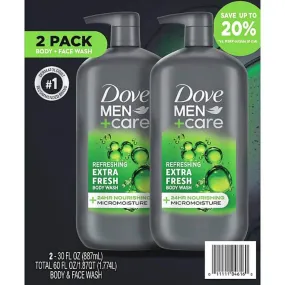 Dove - Men Care Body and Face Wash, Extra Fresh - 30 Oz - 2 Pack