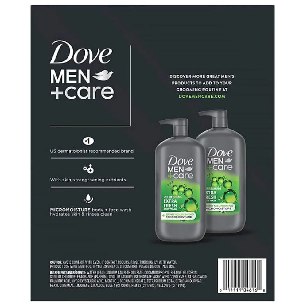 Dove - Men Care Body and Face Wash, Extra Fresh - 30 Oz - 2 Pack