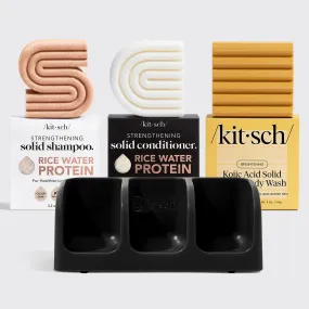 Rice Water Shampoo & Conditioner   Kojic Acid Wash   Soap Dish - Black