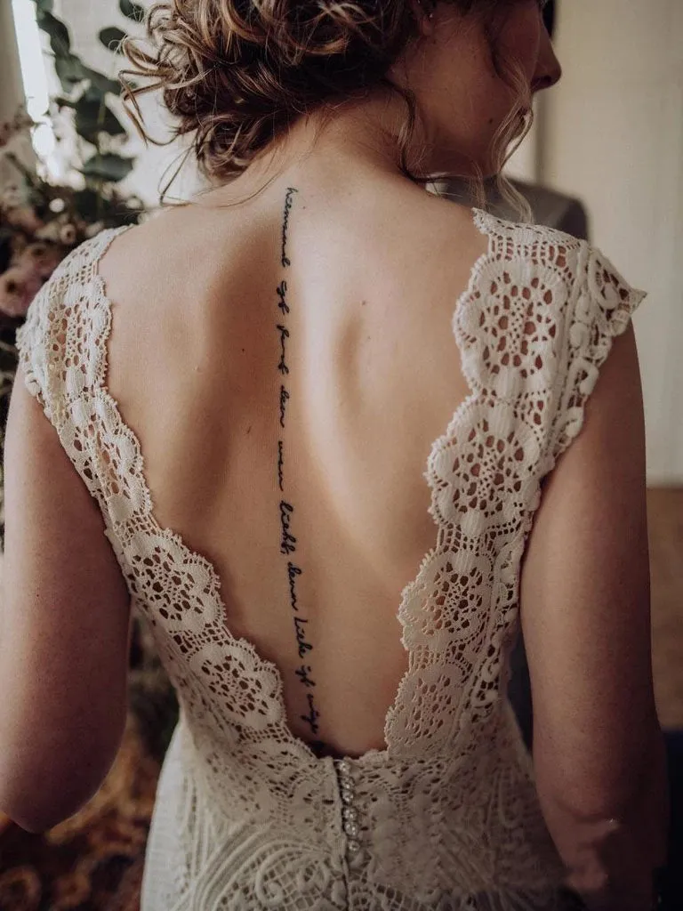 Vintage Lace Appliques Ivory V Neck Cap Sleeves Mermaid Wedding Dresses, Wedding Gowns SWK15542